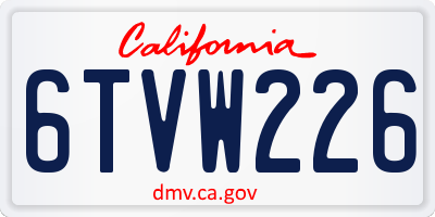 CA license plate 6TVW226