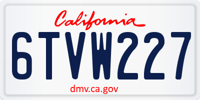 CA license plate 6TVW227