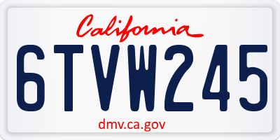 CA license plate 6TVW245