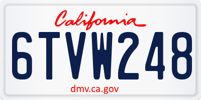 CA license plate 6TVW248