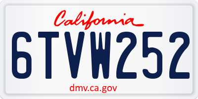 CA license plate 6TVW252