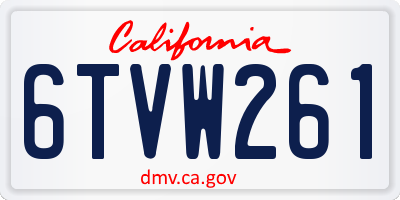 CA license plate 6TVW261