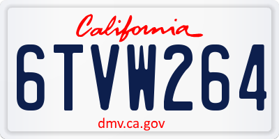 CA license plate 6TVW264