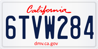 CA license plate 6TVW284