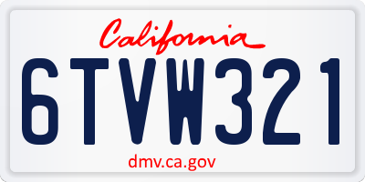CA license plate 6TVW321