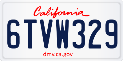 CA license plate 6TVW329