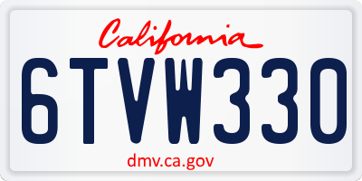 CA license plate 6TVW330