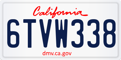 CA license plate 6TVW338
