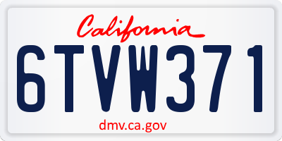 CA license plate 6TVW371