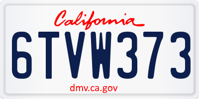 CA license plate 6TVW373