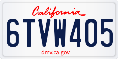 CA license plate 6TVW405