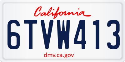 CA license plate 6TVW413