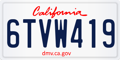 CA license plate 6TVW419