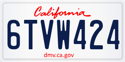 CA license plate 6TVW424