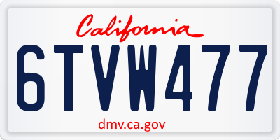 CA license plate 6TVW477