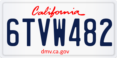 CA license plate 6TVW482