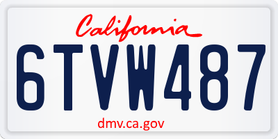 CA license plate 6TVW487