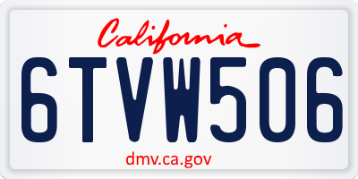 CA license plate 6TVW506