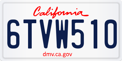 CA license plate 6TVW510