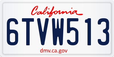 CA license plate 6TVW513