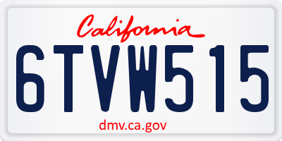 CA license plate 6TVW515