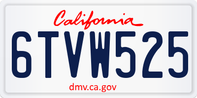CA license plate 6TVW525
