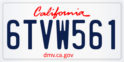 CA license plate 6TVW561