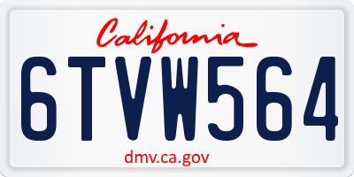 CA license plate 6TVW564