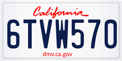 CA license plate 6TVW570