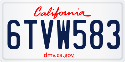 CA license plate 6TVW583