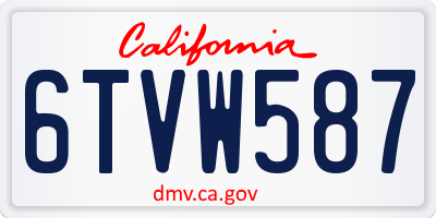 CA license plate 6TVW587