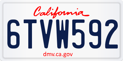 CA license plate 6TVW592
