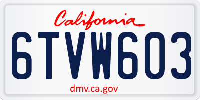 CA license plate 6TVW603