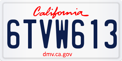 CA license plate 6TVW613