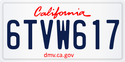 CA license plate 6TVW617