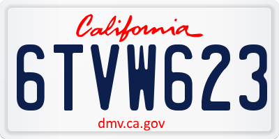 CA license plate 6TVW623