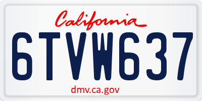 CA license plate 6TVW637