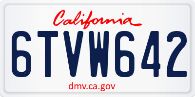 CA license plate 6TVW642