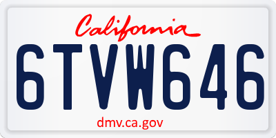CA license plate 6TVW646