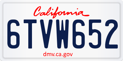 CA license plate 6TVW652