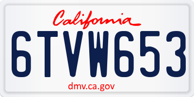 CA license plate 6TVW653