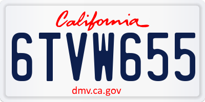 CA license plate 6TVW655