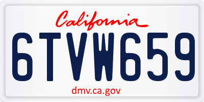 CA license plate 6TVW659