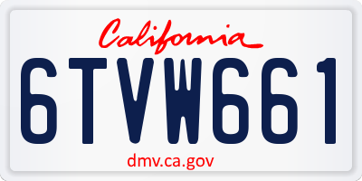 CA license plate 6TVW661