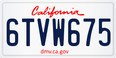 CA license plate 6TVW675