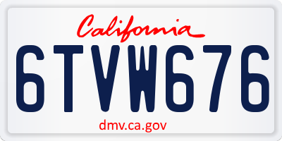 CA license plate 6TVW676