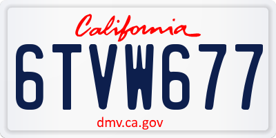 CA license plate 6TVW677