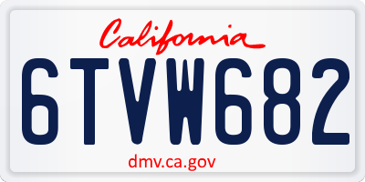 CA license plate 6TVW682