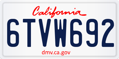 CA license plate 6TVW692