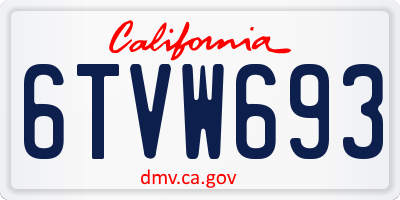 CA license plate 6TVW693